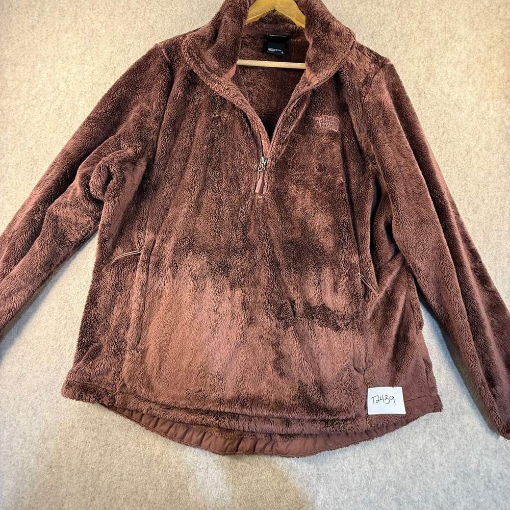 The North Face Womens Osito 1/4 Zip Fleece Pullover Mahogany Brown XL